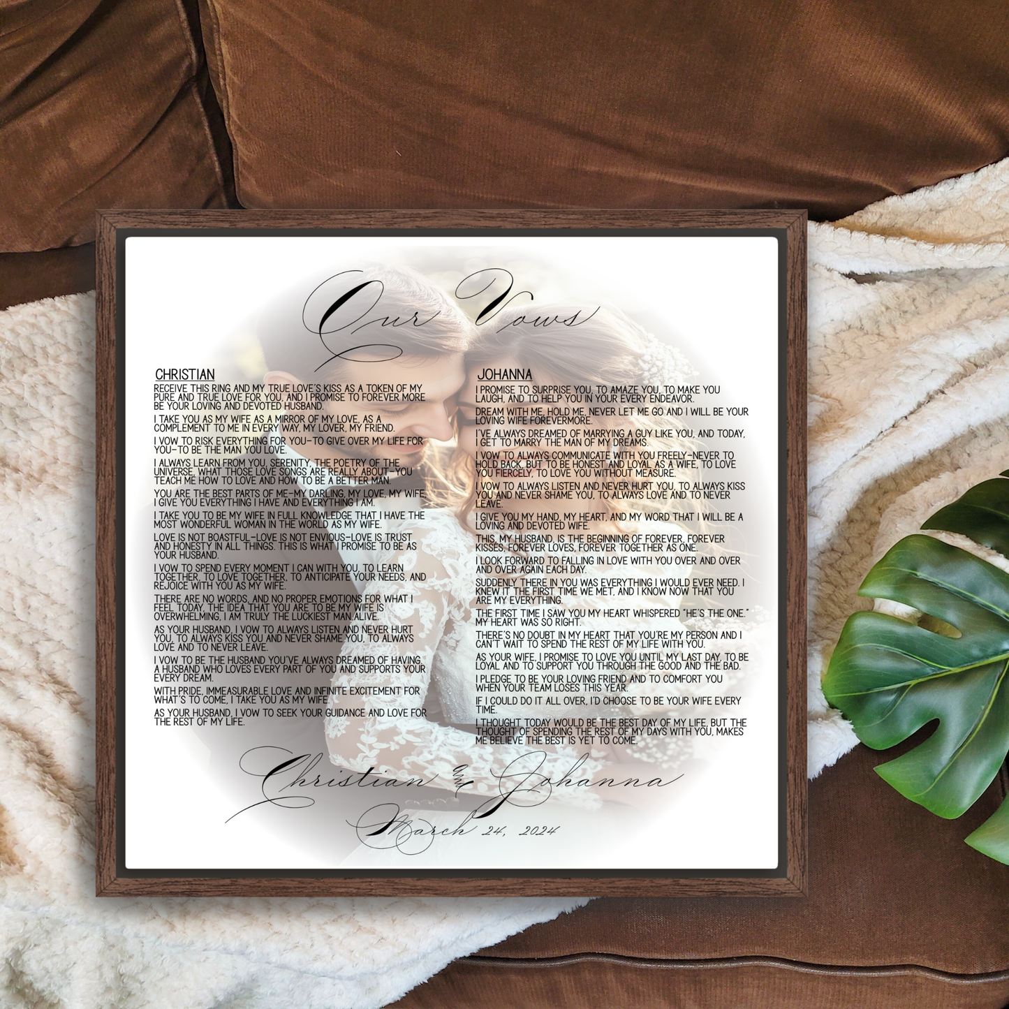 Wedding Vows and Wedding Photo