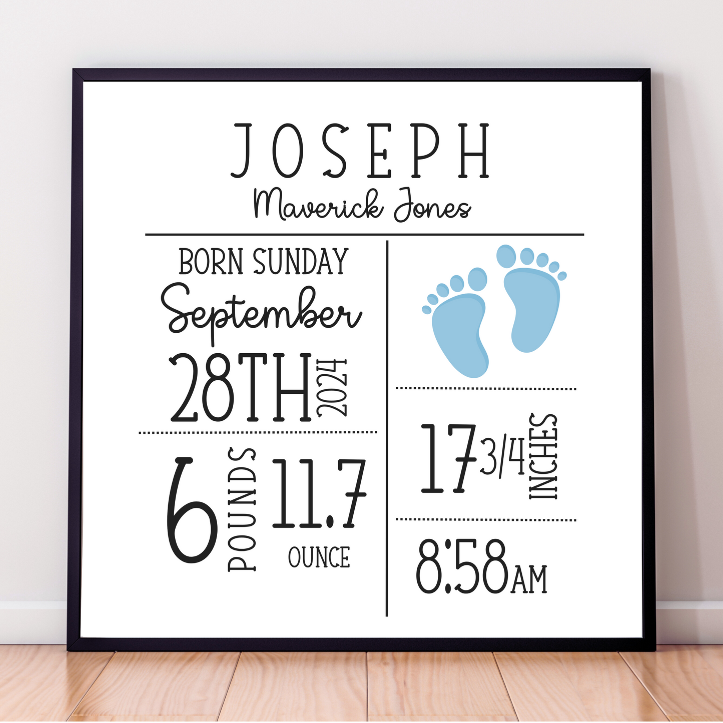 Personalized Baby Birth Stats Canvas – A Cherished Keepsake