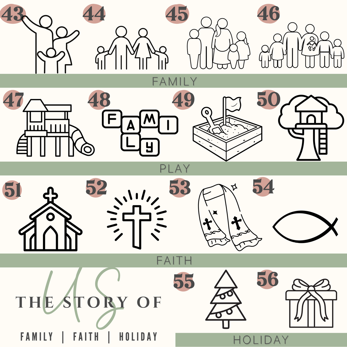 “The Story of Us” Personalized Timeline Canvas – Framed Life Story Keepsake