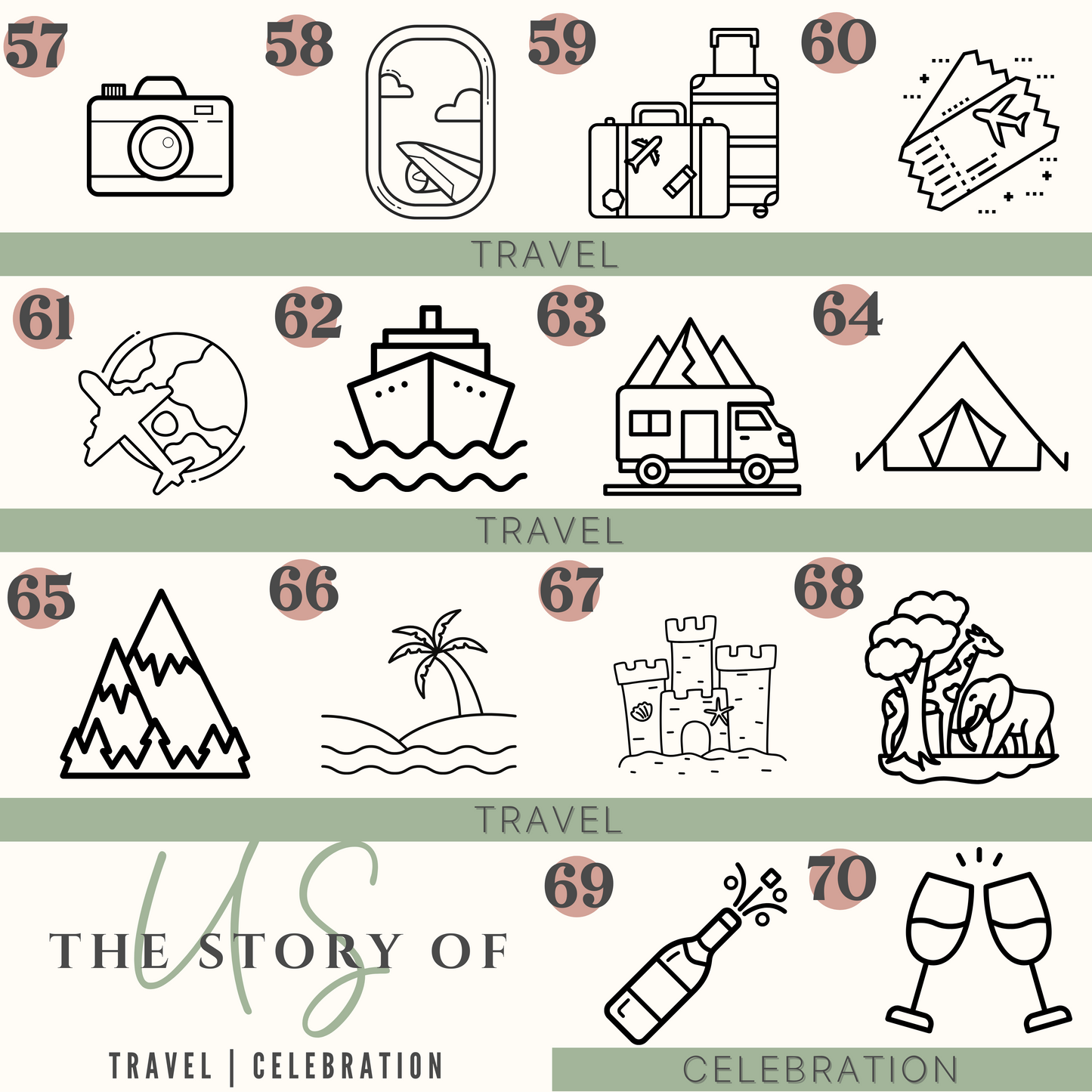 “The Story of Us” Personalized Timeline Canvas – Framed Life Story Keepsake