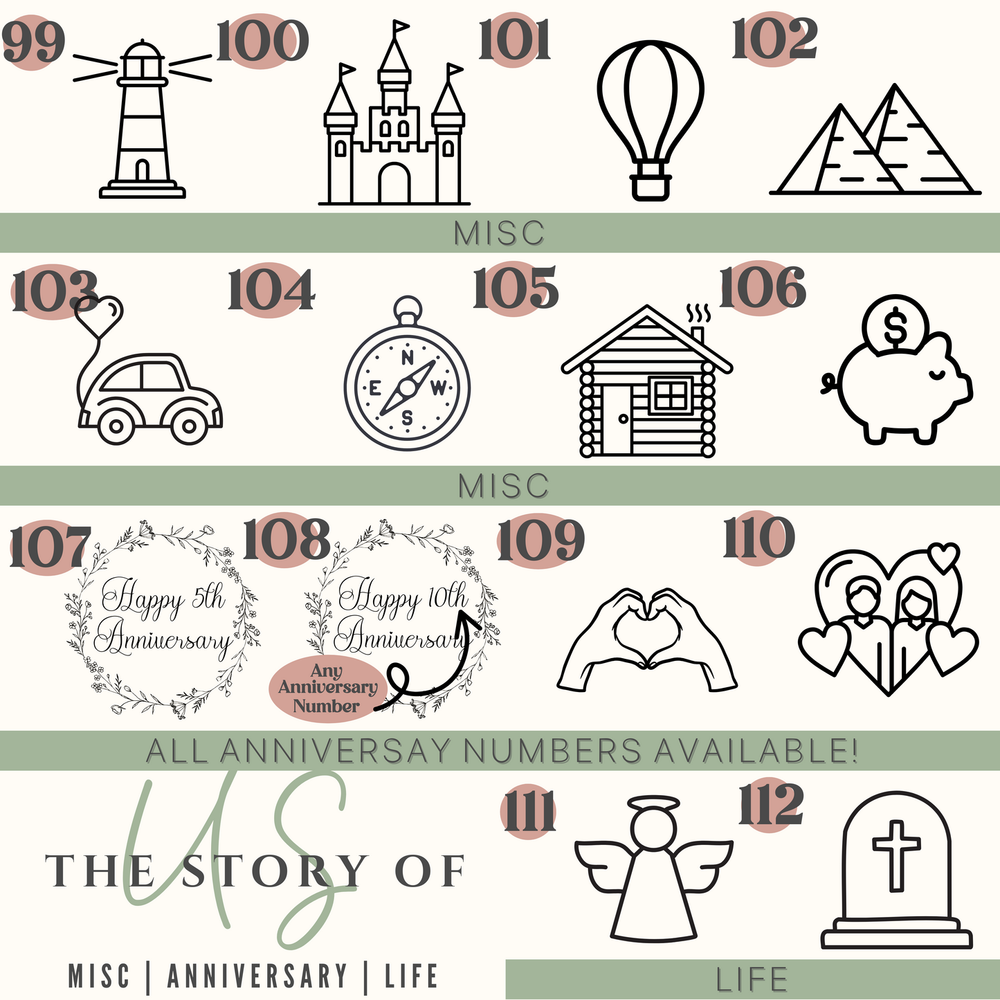 “The Story of Us” Personalized Timeline Canvas – Framed Life Story Keepsake