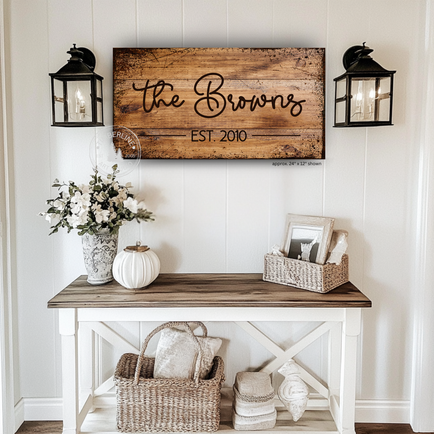 Personalized Rustic Farmhouse Family Name Canvas