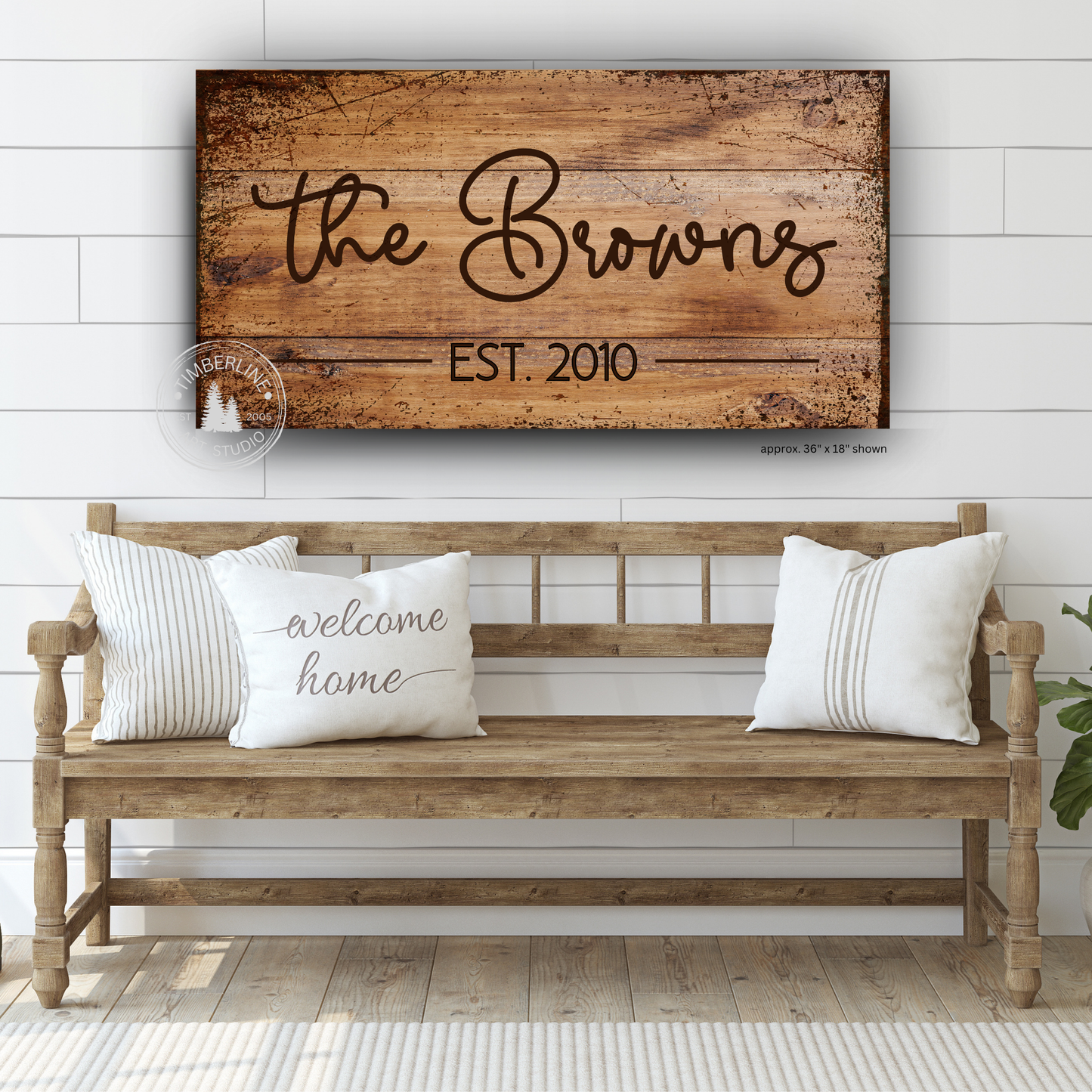 Personalized Rustic Farmhouse Family Name Canvas
