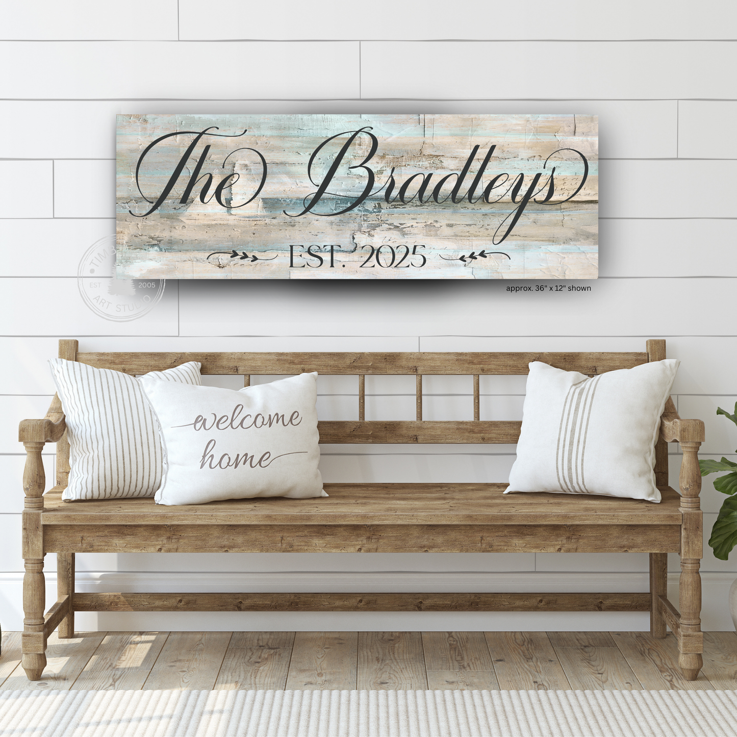Personalized Family Name Canvas – Rustic Coastal Style