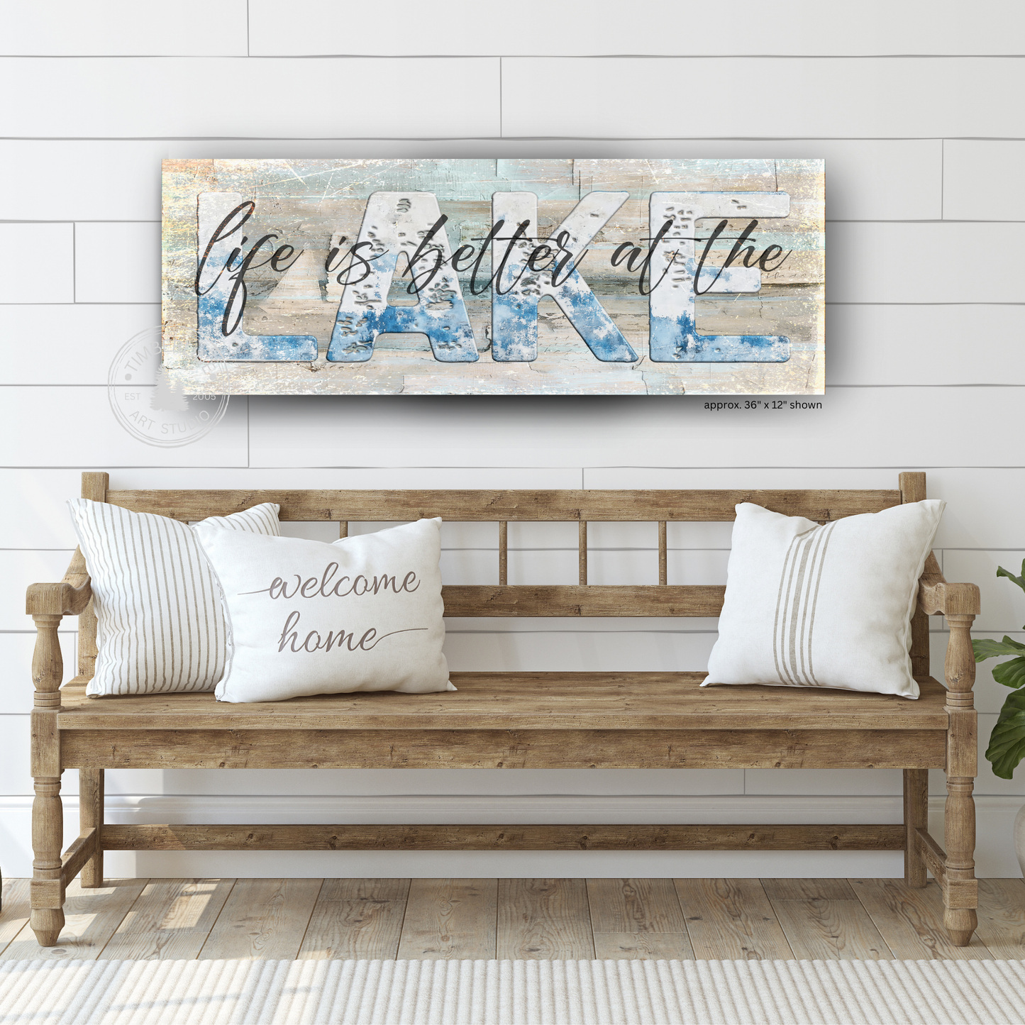 Life Is Better at the Lake – Rustic Lake House Canvas Sign