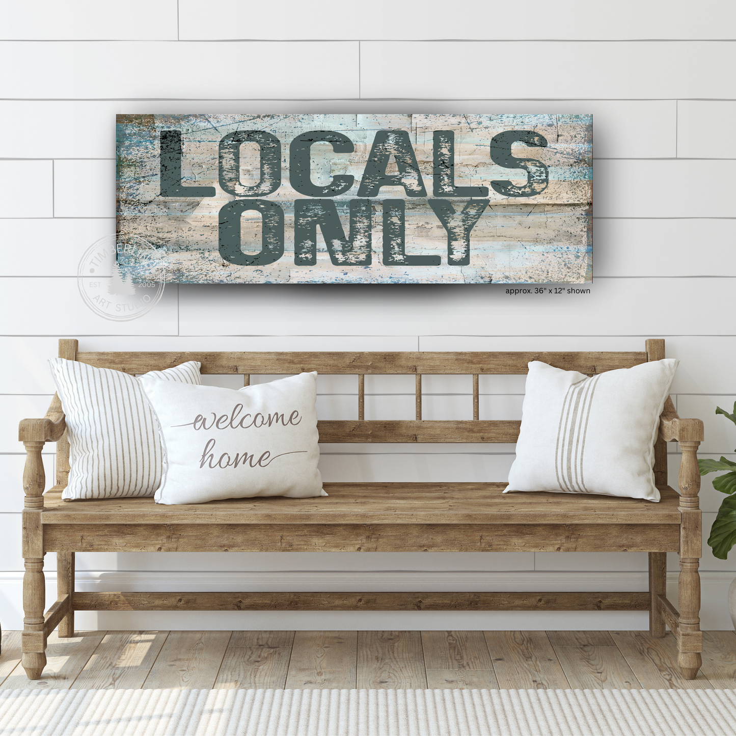 Locals Only – Rustic Coastal Canvas Sign