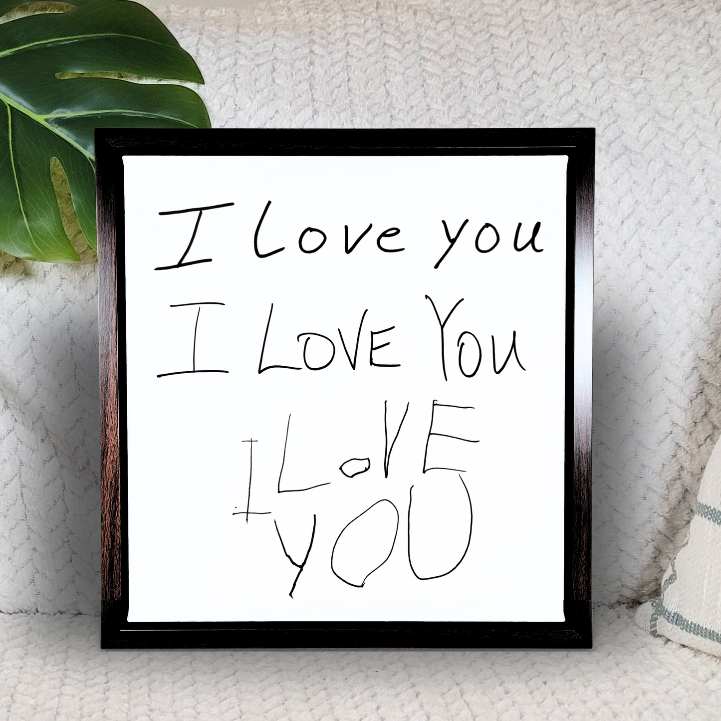 Handwritten I Love You Canvas Sign