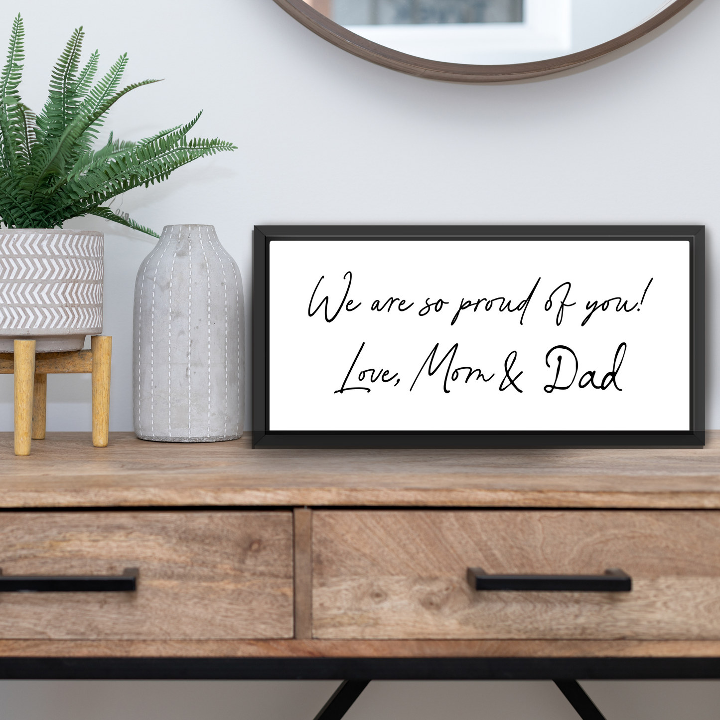 Small Handwritten Note With Photo Canvas Sign