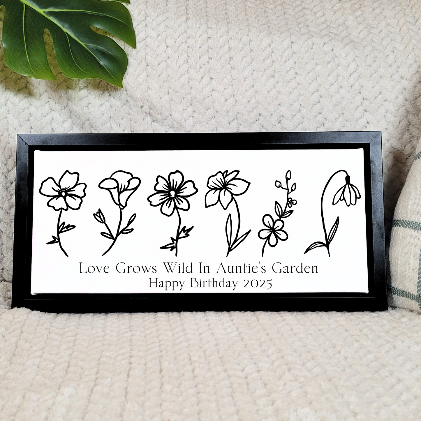 Birth Flower Family Canvas Sign