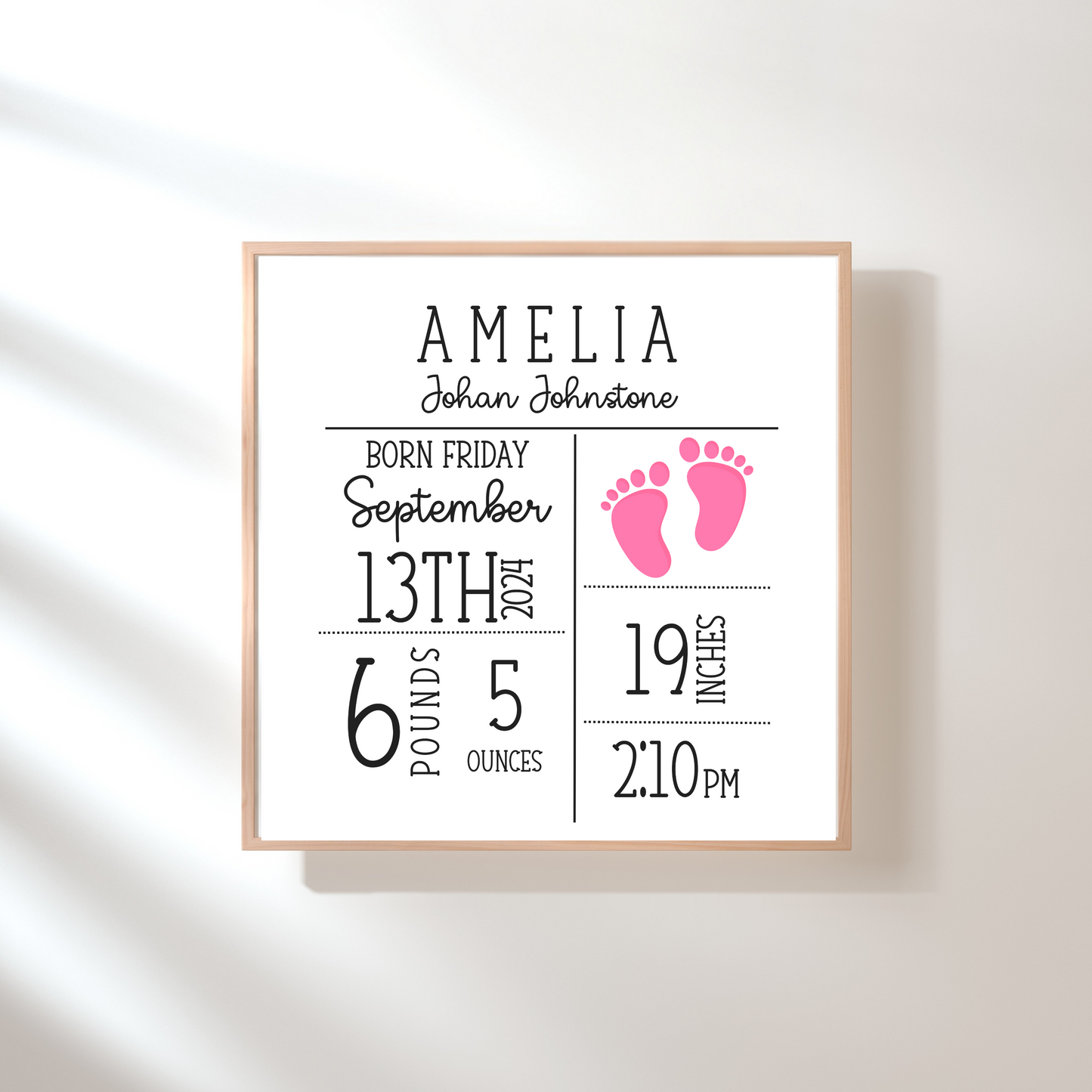 Personalized Baby Birth Stats Canvas – A Cherished Keepsake