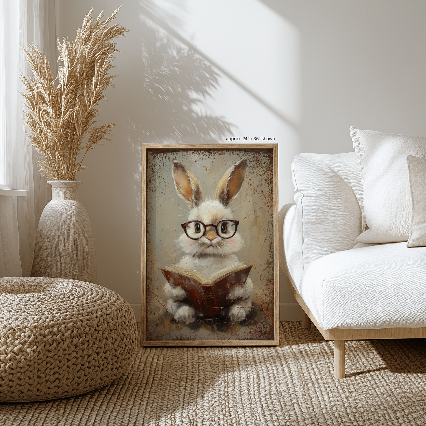 Rustic Vintage Bunny Canvas Light