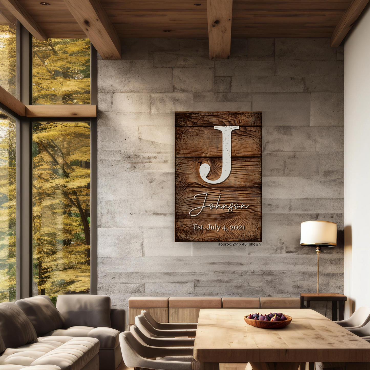 Personalized Rustic Farmhouse Family Name Canvas – Barnwood Style