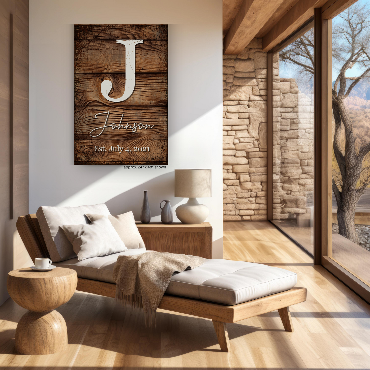 Personalized Rustic Farmhouse Family Name Canvas – Barnwood Style