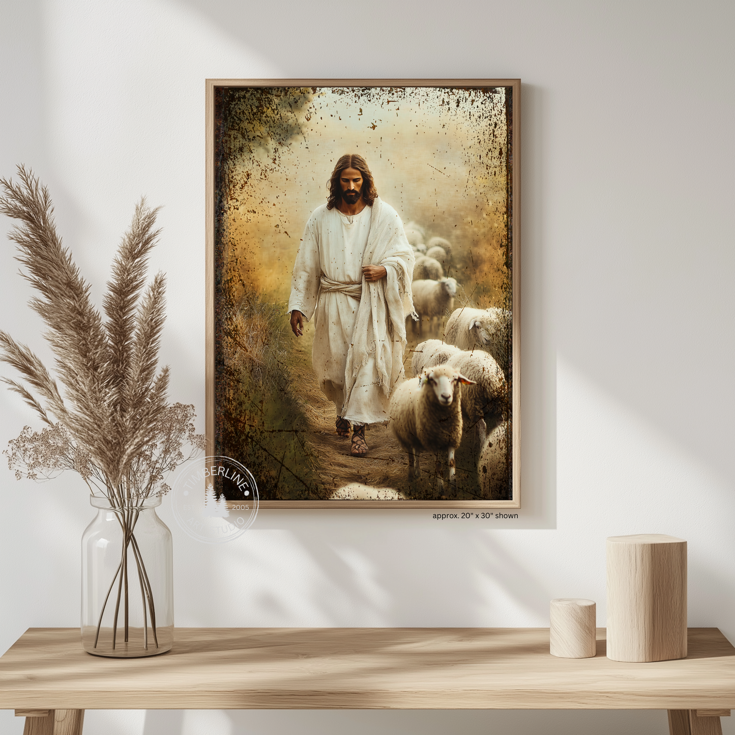 The Good Shepherd – Rustic Christian Canvas Sign