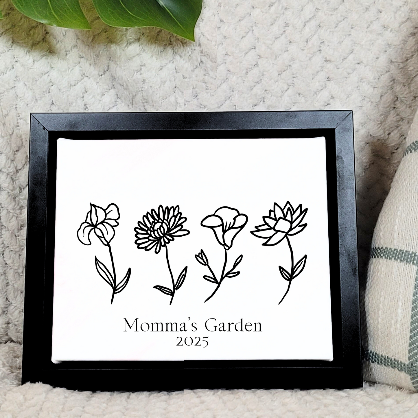 Birth Flower Family Canvas Sign