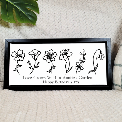 Birth Flower Family Canvas Sign