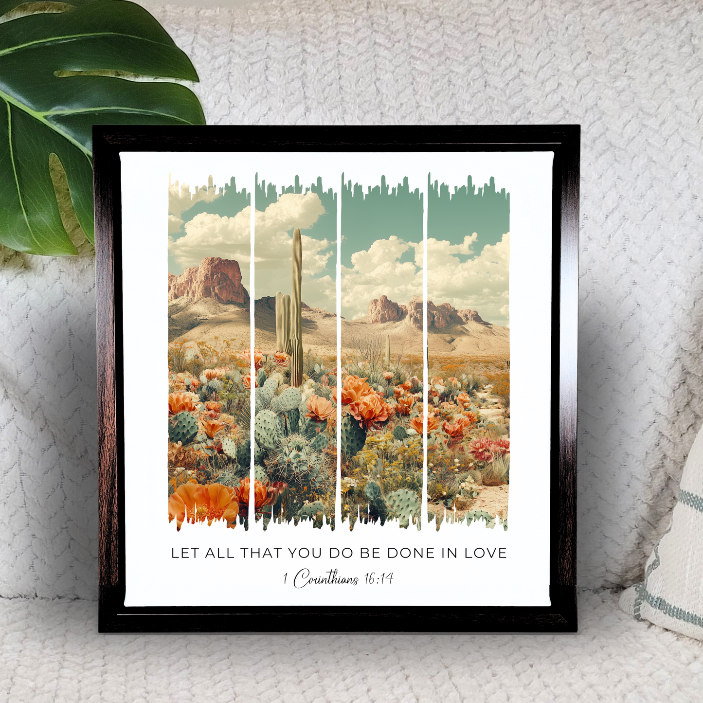 Let All That You Do Be Done in Love – Vintage Blooming Desert Bible Verse Canvas