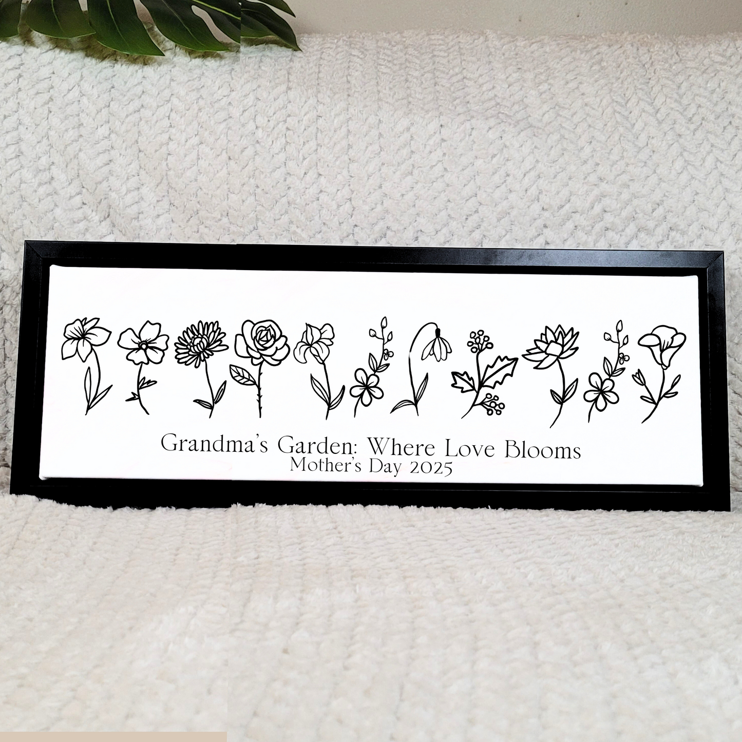 Birth Flower Family Canvas Sign