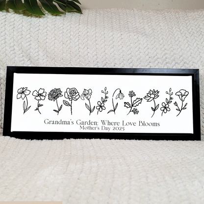 Birth Flower Family Canvas Sign