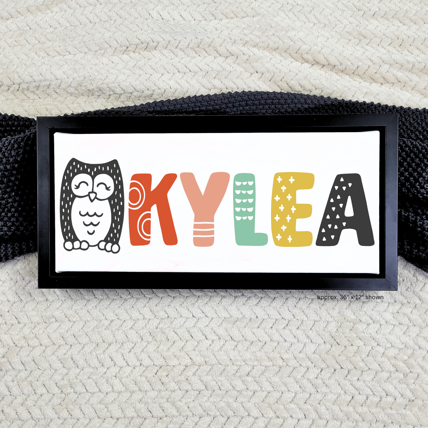 Personalized Boho Kids Name Canvas – Framed Nursery Wall Art